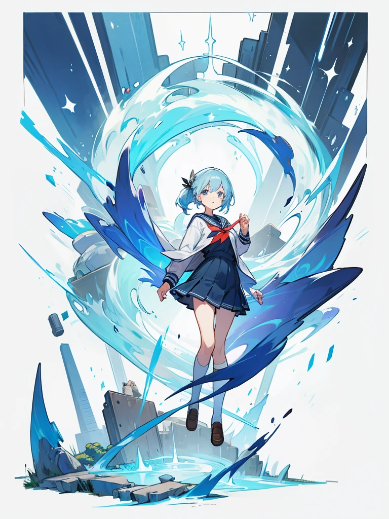 School wizard uniform Girl, concept art, full body