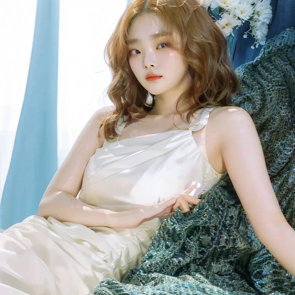 a close up of a woman in a dress holding a white object, park ji-min, heonhwa choe, lee ji - eun, lee ji-eun, sun yunjoo, seseon yoon, jaeyeon nam, hwang se - on, sangsoo jeong, kwak ji young, taejune kim, jinyoung shin, photoshoot, kim hyun joo