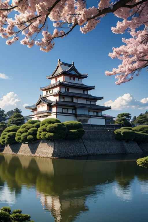 japanese castle , view in front , outside