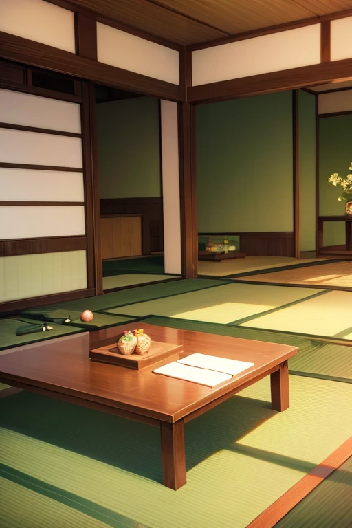 Tatami room in the background。A frog employee will guide you there.