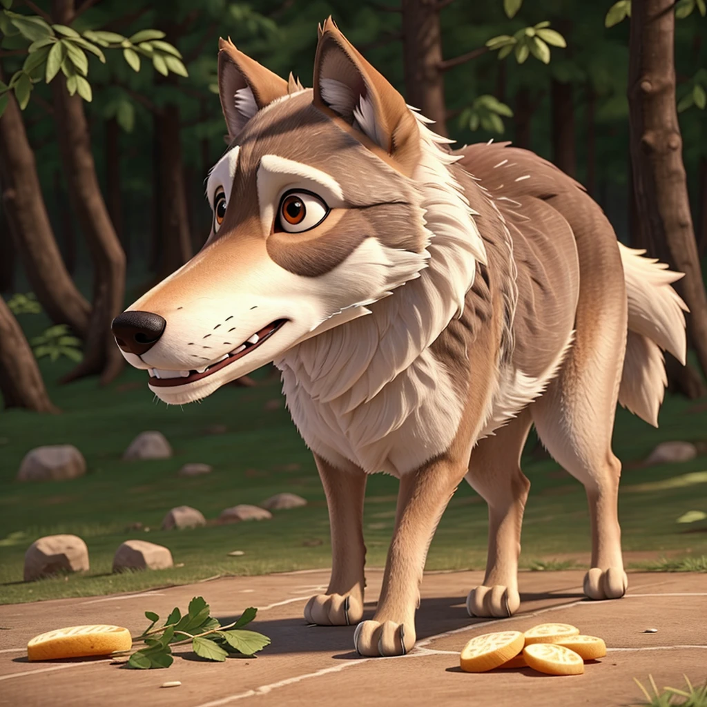 A wolf looking for food