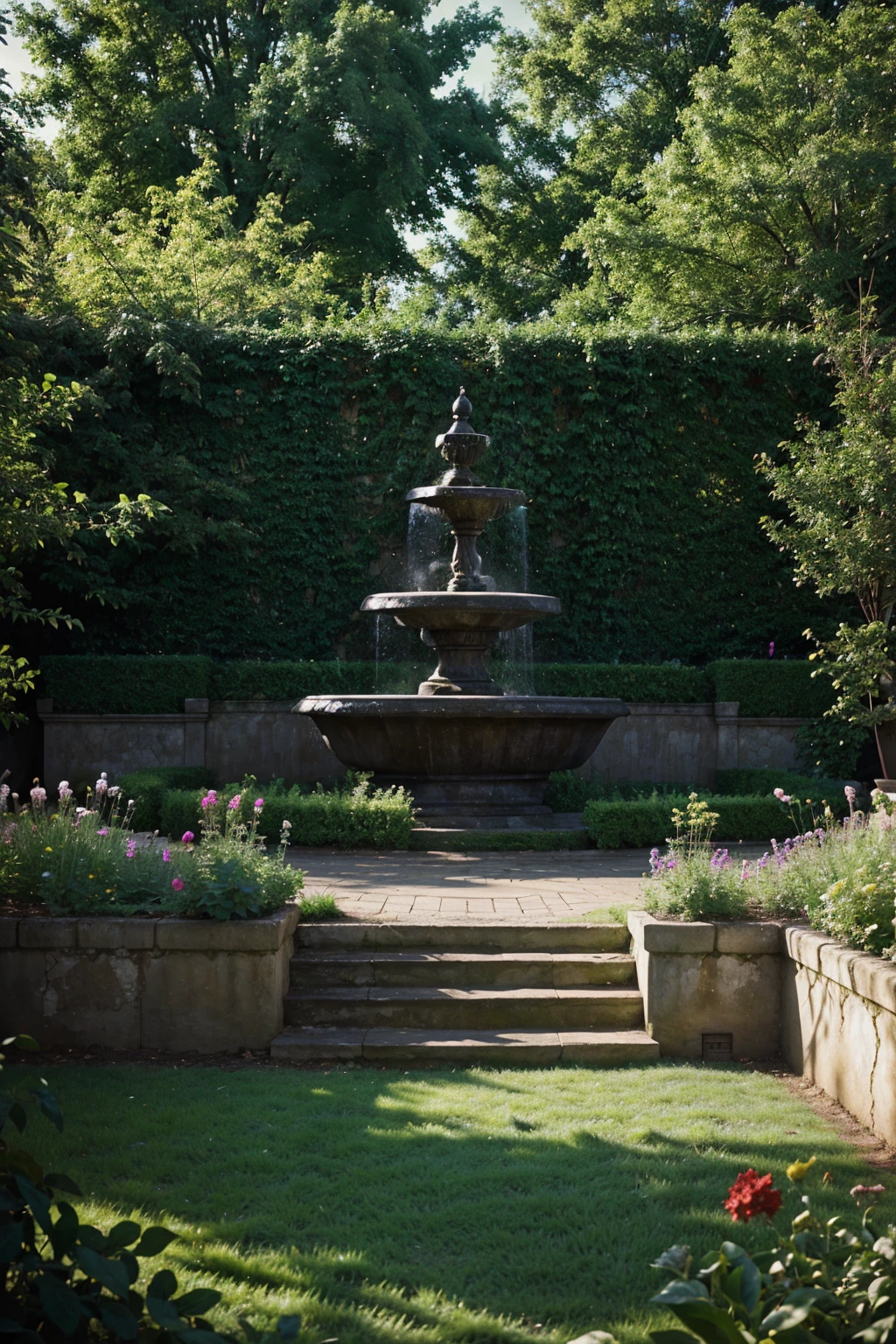 Nostalgic photo of a garden, 90s, Ultra HD, High definition, texture, cinematic