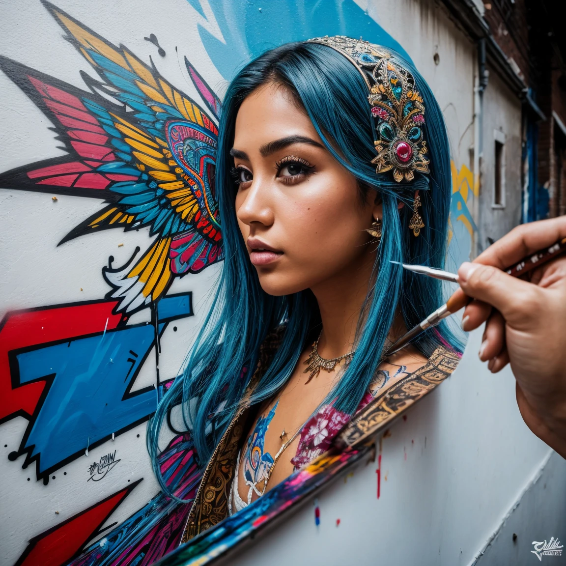 graffiti, painting, art by Lee Quiñones, masterpiece, intricate details, full screen