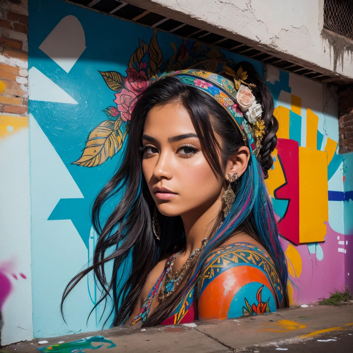 graffiti, painting, art by Lee Quiñones, masterpiece, intricate details, full screen