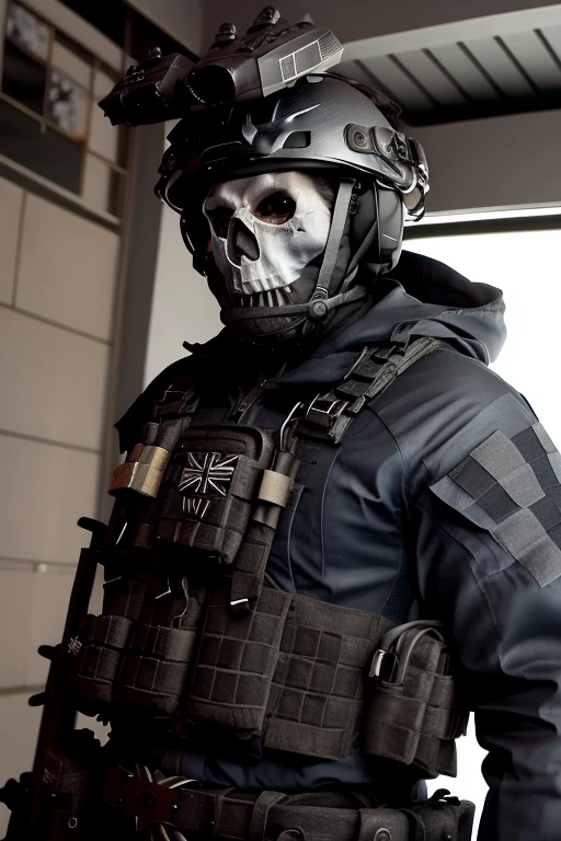 soldier, ghost, looking at the camera 