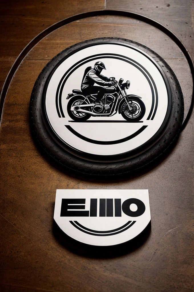 A logo of a brand, I want the logo with a round frame and a motorcycle that,Let Enriquez Cilio say below