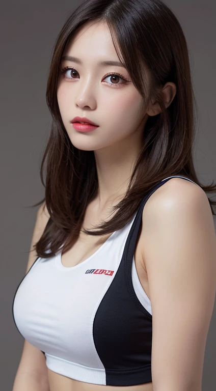 masutepiece, Best Quality, Illustration, Ultra-detailed, finely detail, hight resolution, 8K Wallpaper, Perfect dynamic composition, Beautiful detailed eyes,Colossal tits, fitness wear, Natural Color Lip,
