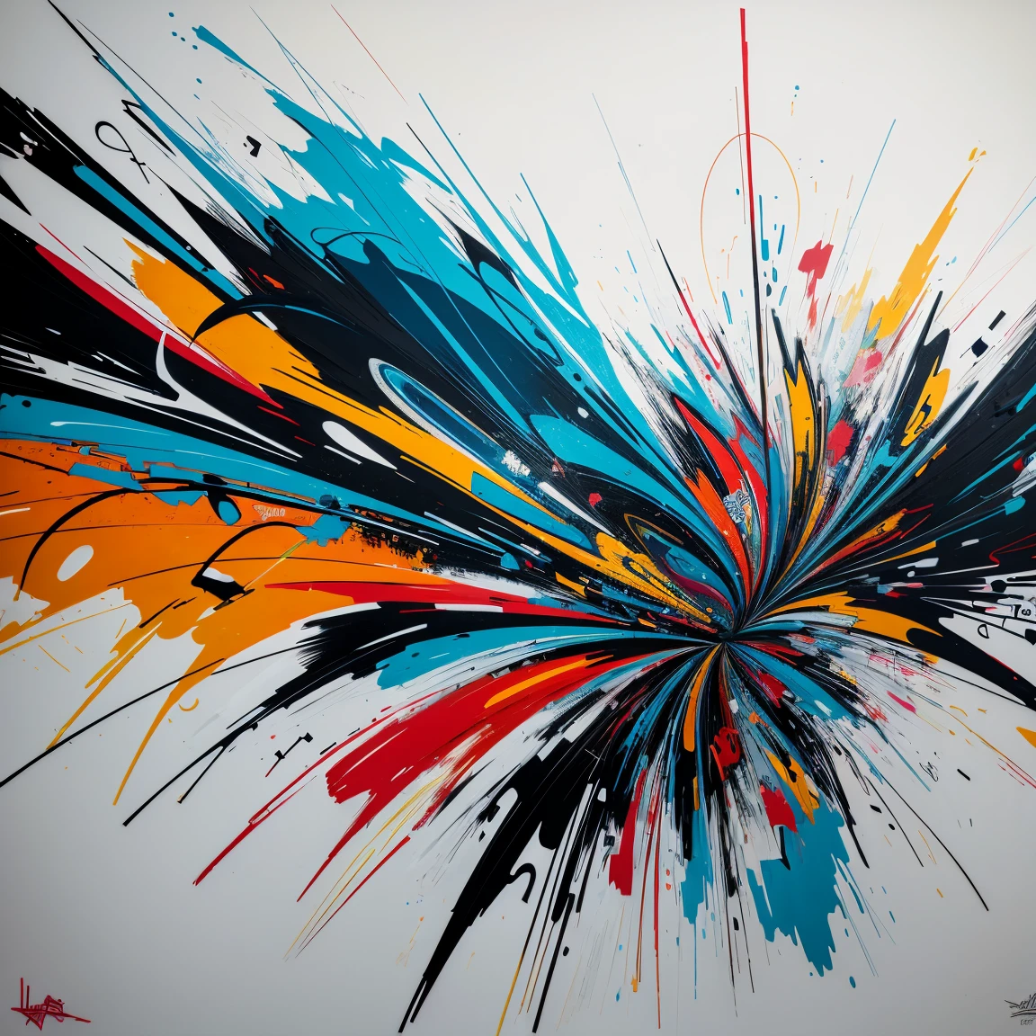 graffiti, abstract painting, art by Lee Quiñones, masterpiece, intricate details, full screen