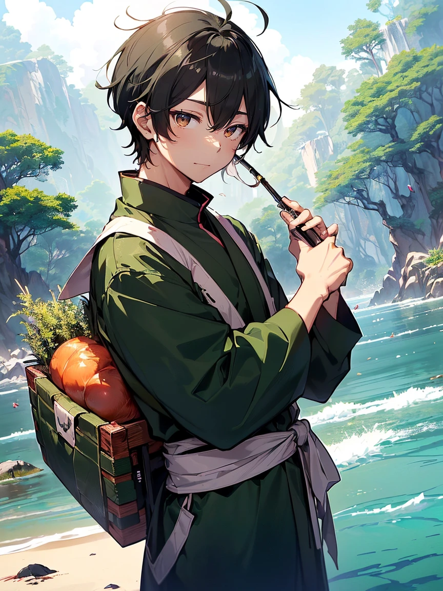 Urashima Taro saves the turtle:1.2, (浦島太郎はblack髪と麦わら帽子をかぶった若い漁師です。:1.4), (浦島太郎はgreenい着物と草履を履いています:1.3), (Taro Urashima holds a fishing rod in his left hand.。:1.2), (カメは茶色の甲羅を持つ小さなgreen色の動物です:1.3), (The turtle has a gentle expression、首にはredいribbonが巻かれています:1.4), (浦島太郎と亀は波とカモメのいるsand浜にいる:1.5)(Best image quality),(Hair is pink、Drill Twin、Maid clothes),(Master's Work),(Super detailed),(詳細なeyeの描写:1.0),(Lens flare:1.0),(Movie Posters:1.0),(Tarot Border:1.0),Portraitureは中央に配置されます,(close:1.0),(nagative space:0.8),(Negative space:1.6),(alone),(colorfulに浮かぶ {Wind|Water magic|ink|crystallizations|ice|fire|inflammation|lightning|web|rock|sand|particle|光のfire花|Blood}:1.0),(colorfulなものが多い {Soap bubble|cloud|Thorn|spike|Grapevine|current|spiral|barely|wing|Tattoo|Cube|octahedron}:1.0),(floating {red|green|green|Aqua|purple|yellow|black|white|gray|Pink|orange|lime} {ribbon|Fater|particle|blade|water滴|Snow Flower|soft ball}:1.0),({crystallization|ice|fire|inflammation|Wind|water|Earth|stone|space|musical|Sonic|Vortex} {magic|wing}:1.0), ({Ray Tracing,Shine|Speckled sunlight,light,Caustics|night,Black Theme|mysterious,Creepy|easy going,pastel}:1.2), ({colorful|Sparkling|Multicolor}:1.0),(Beautiful sparkle:1.0),({Leaning forward|Lean back|Tilt to the side|}:1.2),{(smile:1.0)|(False Smile:1.0)|(Stern expression:1.0)},({small|small||lips,eyelash}:1.0),{(Open your mouth:1.0)|(Mouth closed:1.0)|},({eyelash|eye shadow||}),{片eyeを閉じて|||},(),({From below|From above|From the side From the side|From behind|Face-to-face viewer}:1.3),(Hello:1.3),(Tilt your head:1.0),(Dynamic pose:1.1),,({red|green|green|Aqua|purple|yellow|black|white|gray|Pink|orange|lime} {armor|dress|Collared shirt|suit|Costume}:1.0),({formal|army|Techwear|Urban style|casual,casual clothes|Fantasy,Magister|wild,Tribe|sf,Futuristic}),({Checked skirt|Layered skirt|Fluffy dresses|tights|pants|Shorts}),({red|green|green|Aqua|purple|yellow|black|white|gray|Pink|orange|lime} {eye|eye|student}:1.4),,,,{Length jacket|Blazer jacket|Cape|sweater|tie||},{(Floating Cape:1.0),|}({Fox Ears, Fox Girl|吸Blood鬼, Bat Wings|Pointed Ears,(Fairy:0.5)||}:1.1),({Abstract background|city,Skyscraper|forest,garden|city|shrine|cave,underground|Swamp|lake|winter|Alien planets|}:1.4),({indoor,internal|屋outside,outside}:1.1),,({Sitting|flight|Jump|lay|Are standing|Are standing on one leg}:1.1),({Skin of color|white skin|green skin|greenwhiteい肌|By thing|Shiny skin|blackい肌||}:1.1),({Full Body Lesbian|Upper Body|Portraiture|}:1.25),{tooth, 皮のtooth|Tongue Stock|Frowning|lipsを噛む|Thinking|||||}, {虚ろなeye| student in symbol shapes, Heart-shaped student| Slit pupil, + +|||||}, (pink hair, twin tails twin drill, show your forehead, blue eyes, White frilled white headband, slanted eyes, smile, long sideburns, curled bangs, neck ribbon, Forehead, amount),