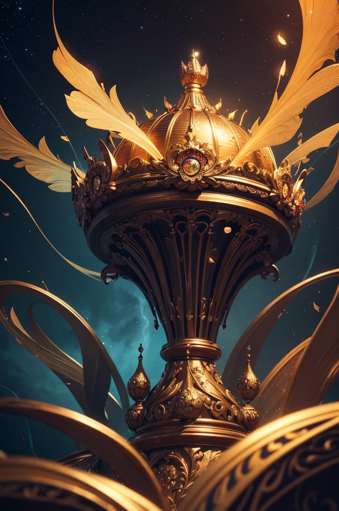: A captivating, cinematic 3D render of the word "Jéssica" in a bold, ornate font, adorned with vibrant flowers and delicate butterflies. The letters are surrounded by swirling colored smoke, thunder, and lightning, creating an atmosphere of mystique. Above the word, there is a celestial backdrop of twinkling stars, and a golden crown rests at the top, completing the dark fantasy theme., 3d render, dark fantasy, vibrant, typography, cinematic, painting