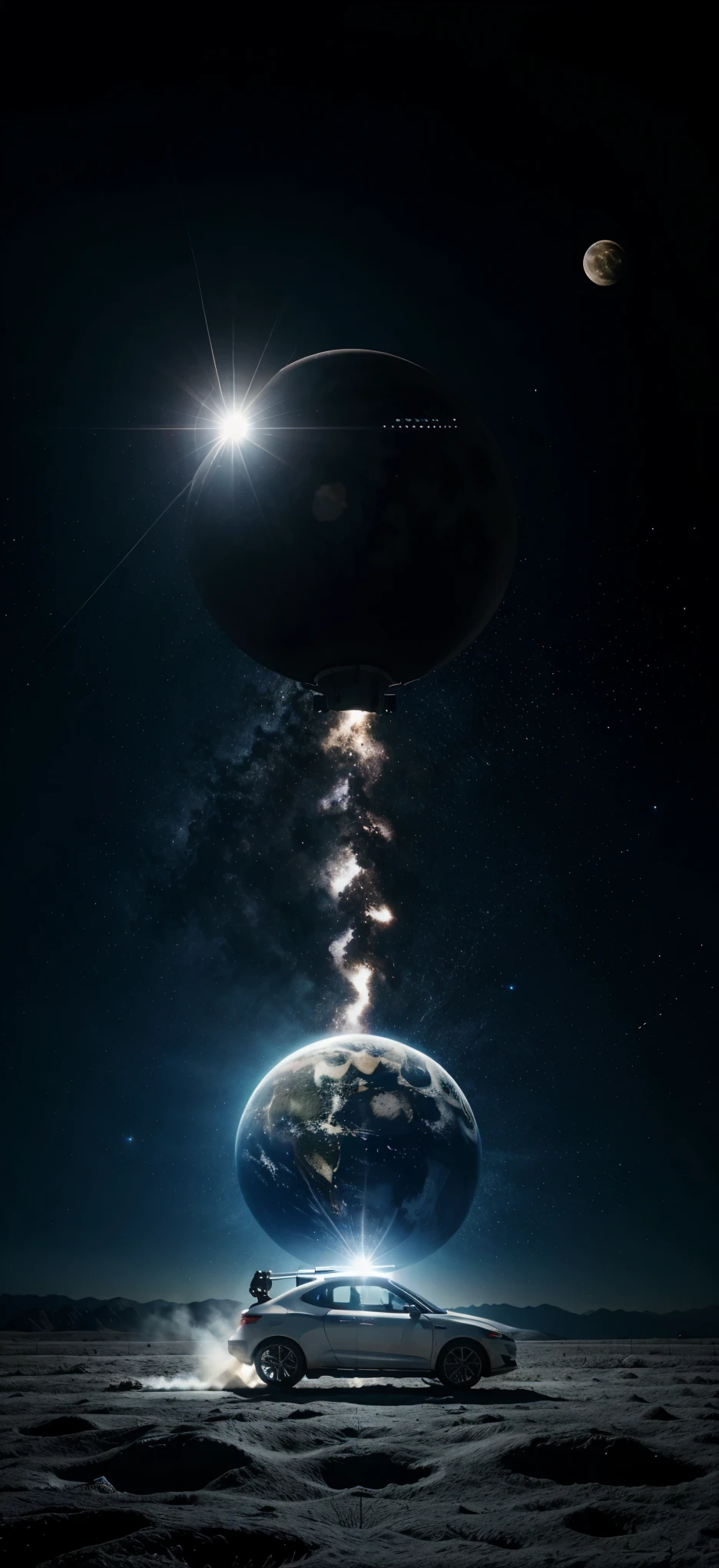 Make it cooler and make backround the earth whislt riding in yhe moon and make it have a spacship at backround tkk with cool drifiting effects to the car