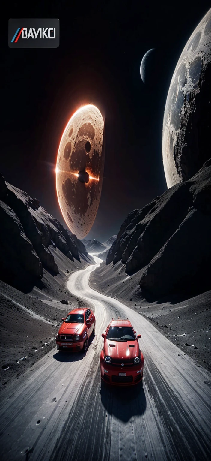 Make it cooler and make backround the earth whislt riding in yhe moon and make it have a spacship at backround tkk with cool drifiting effects to the car
