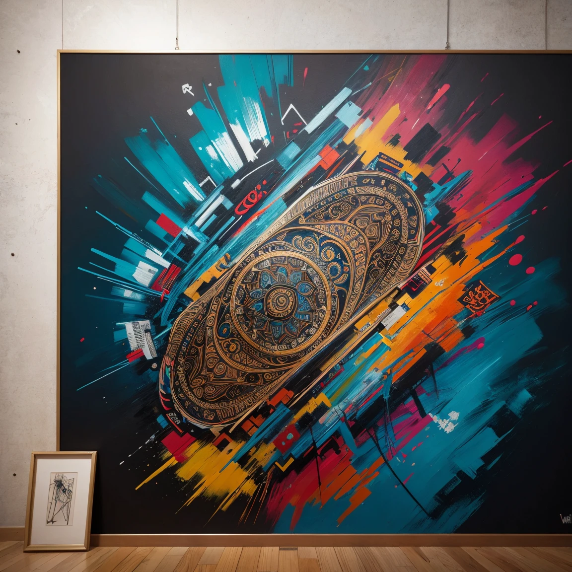 graffiti, abstract painting, art by Lee Quiñones, masterpiece, intricate details, full screen