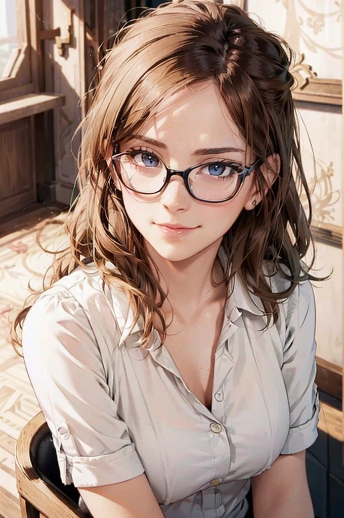 Masterpiece, 最high quality, high quality, High resolution, high quality texture, high quality shadows, High resolution, Beautiful details, Detailed CG, Detailed Texture, Realistic representation of face, Realistic, colorful, delicate, Cinematic Light, Side light, Lens flare, Ray Tracing, sharp concentrated, (1 Girl,concentrated:1.3), ( Intricate details, compensate, PureErosFaceV1:0.5), (細部まで美しいdelicateな顔, 緻密で美しいdelicateな瞳, Perfect Facial Proportions, Dense skin, Optimal ratio of four fingers to one thumb,Unified 8k wallpaper, Arms under chest, Modest chest, Wide Hips, Smooth upper abdomen, 35 years old, blue eyes, glasses, air fortress hair, blonde hair, house wife, the gaze of true love, lips of temptation, A look full of compassion ,a smile full of love, i love you, Acting lovey-dovey, I love you so much I'm crazy,
cabin attendant uniform,white blouse with open neck ,tight fitting black skirt,black stockings, excellent secretary ,working as a secretary, wooden desk, wooden chair,