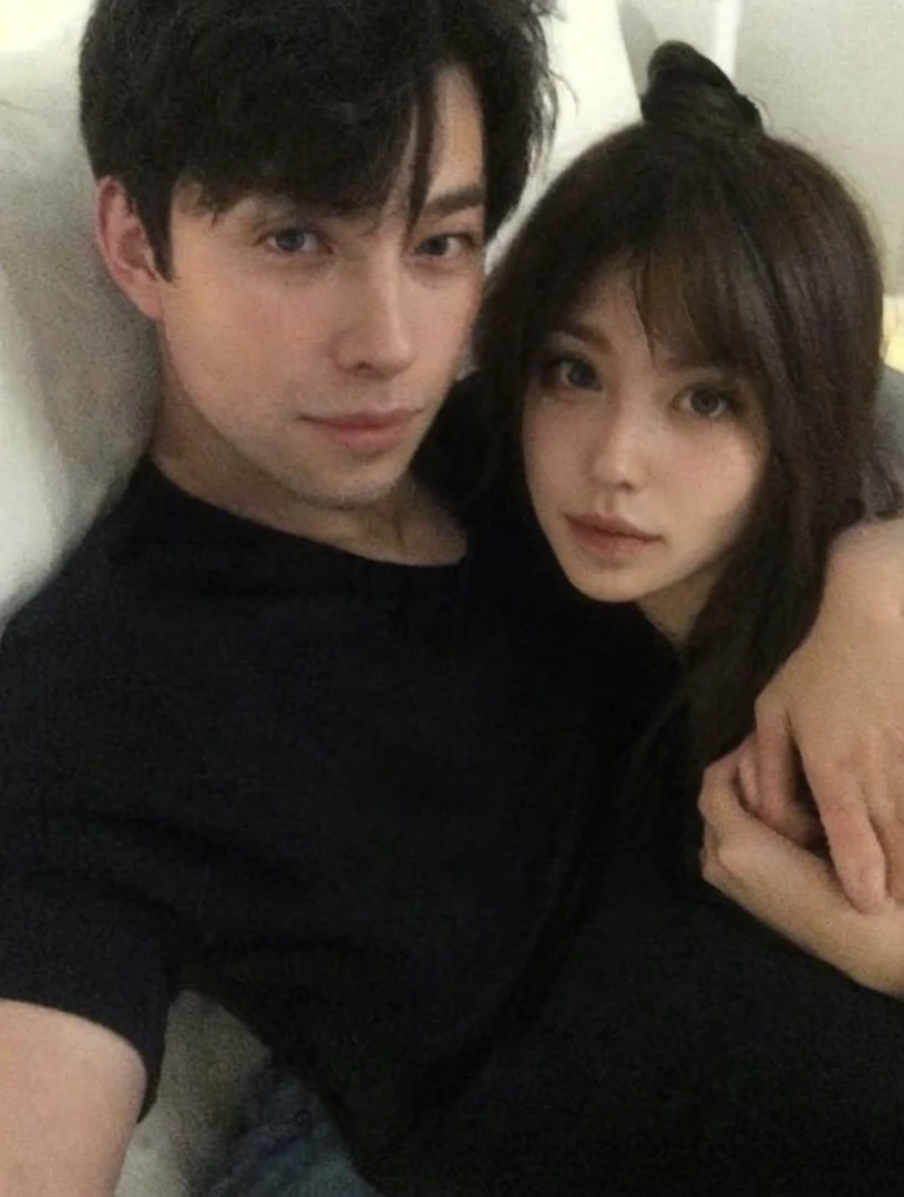 couple hugging.