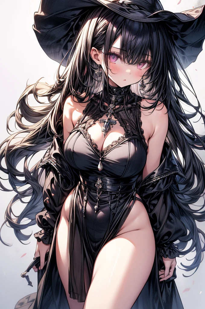 masterpiece, best quality, high-resolution, finely detailed, extremely detailed and beautiful, distinct image, 1 girl, solo, beautiful young age girl, 13 ynned white skin, long loose and flowing silky negligee sleepwear, short shoulder length hair, sleek dark violet-black hair, Pixie cut hair, big round velvet colored eyes, fringe bangs over forehead, oval shaped face, sharp facial features, high-bridged nose, full cherry pink lips. medium height(172cm). D-cup breasts, small narrow waist. small delicate curvy hips, smooth silky thick thighs, large round ass, hourglass figure, slender and slim build with a toned and fit physique , standing upright, full body picture, hip-level shot. classy and opulent bedroom setting