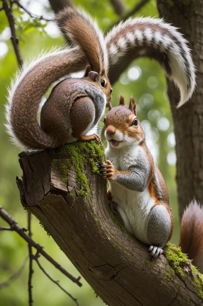 Squirrel with a gear in his hand