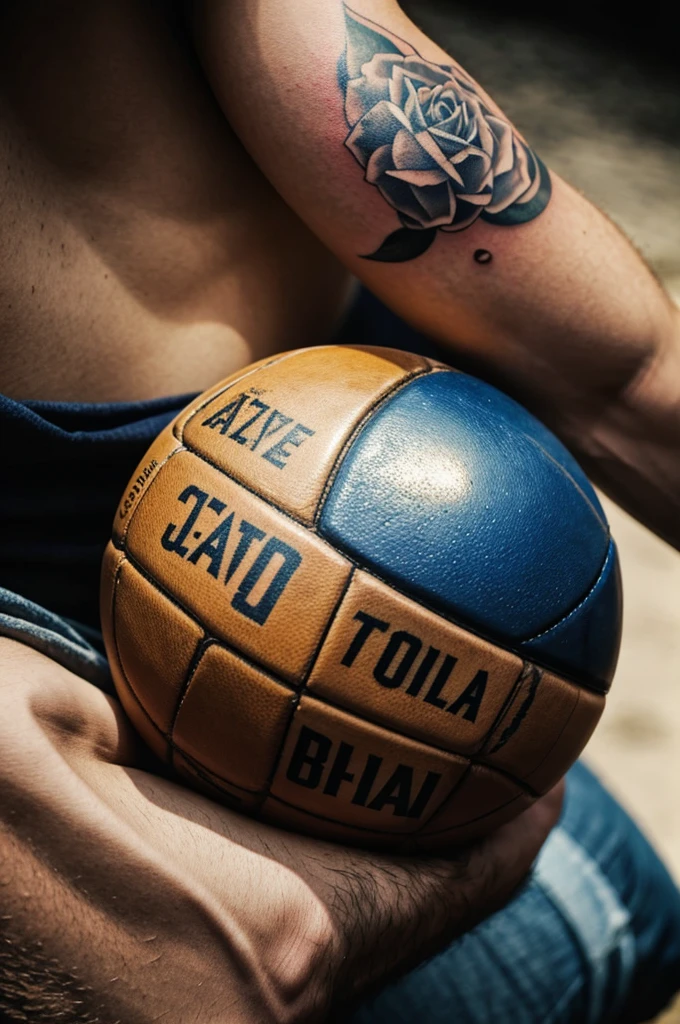 A worn ball captured in a tattoo