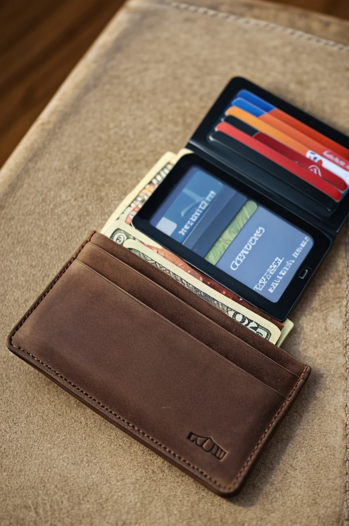 Wallet with suede, GPS and sophisticated colors