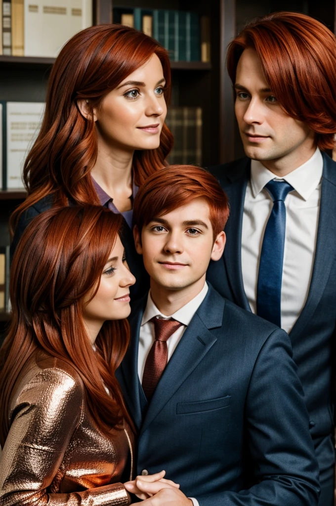 30-year-old family commissioner lawyer with copper hair