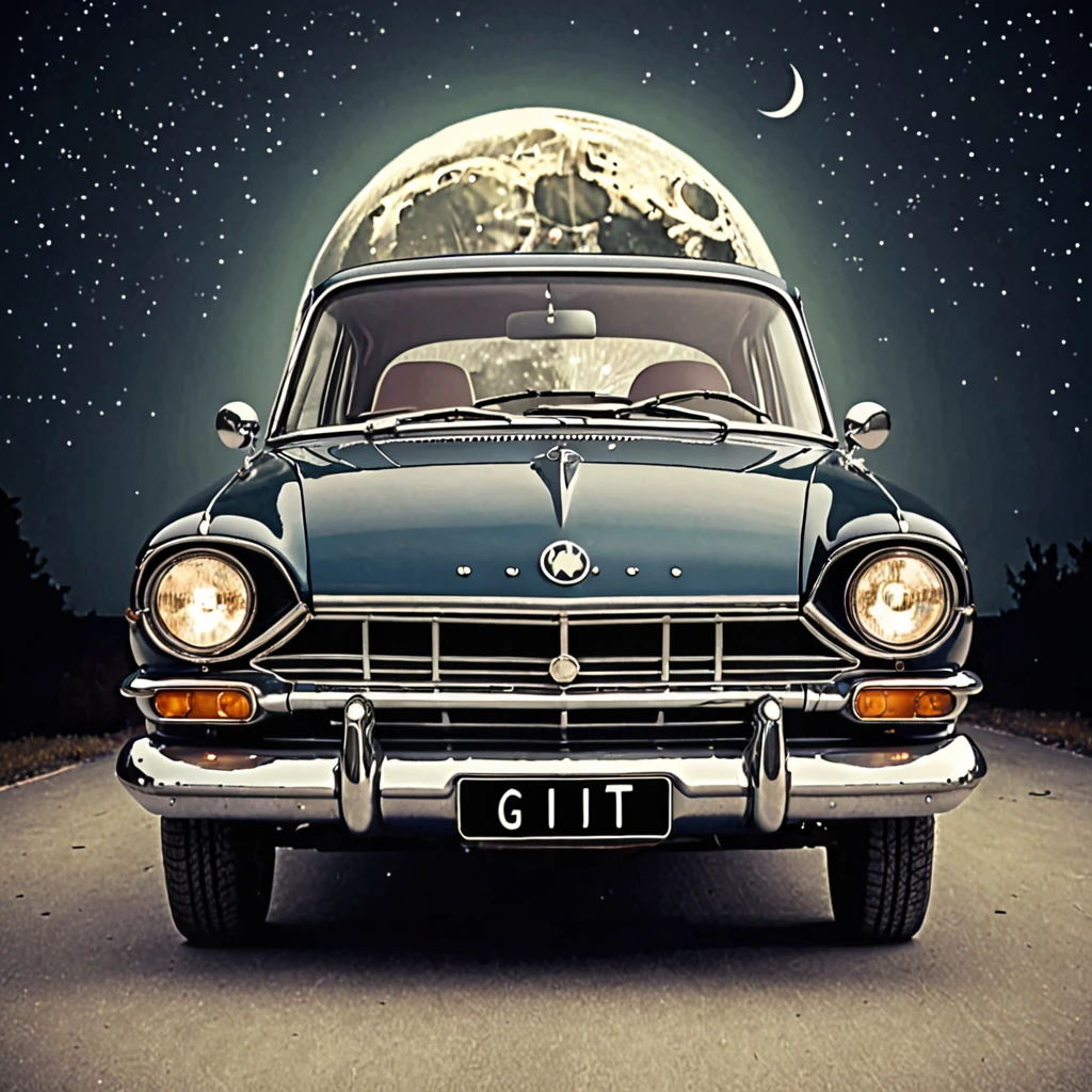 Classical car front view front  giat moon retro 