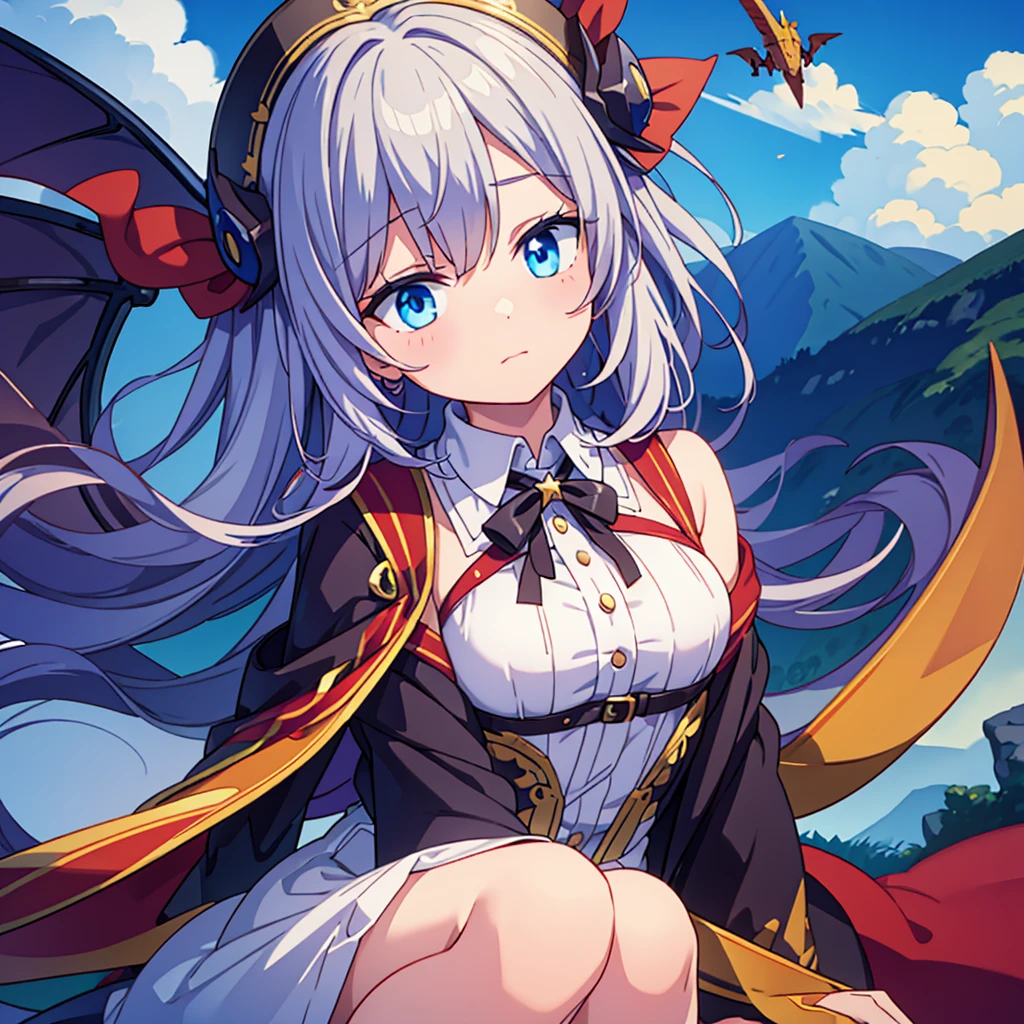 dragon flying over the mountains
