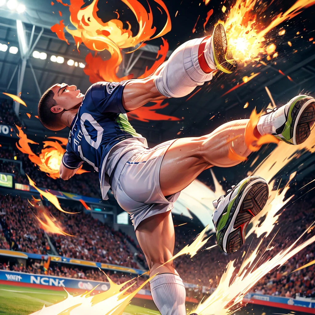 Cr7 giving 1 fire kick