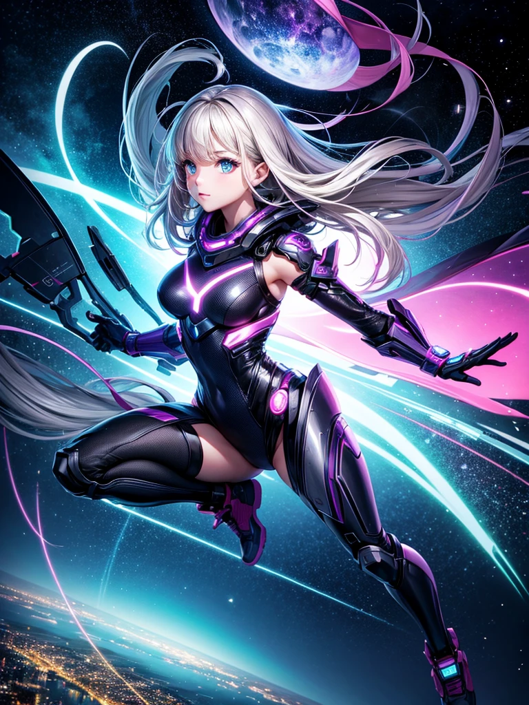 Highest quality,Highest Resolution,Beautiful girl from the future,Night City,