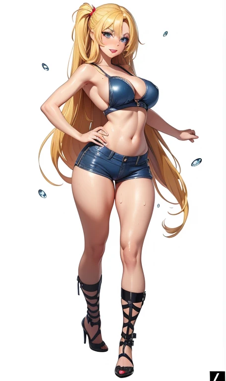 (best quality, hight resolution, Ultra-detail, realisti:1.37),(art station)Sexual atmosphere,fully nacked, stripper, dancing ,visible pubes, seductive smile, lustfull,bare breasts, blonde hair, big tits, visible aerola , perfect ,, blue eyes, , Girl, flush, , sweating, wet skin, Drops of water all over the body, naked , wide hips, tight ass, sichtbarer Warzenhof, Big Areola, Water drops on the skin, sexy Pose, Red lips,