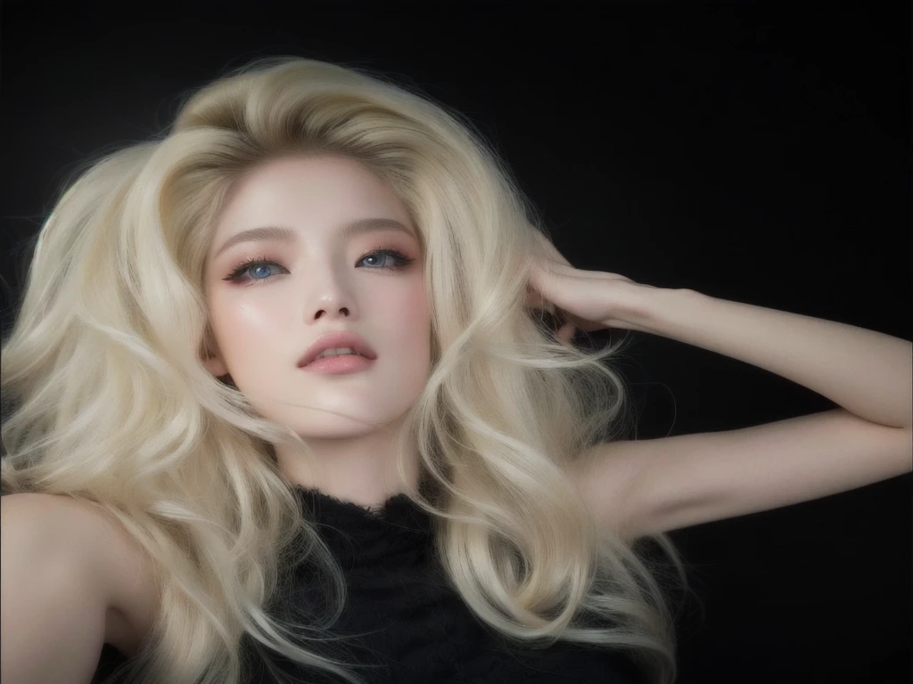 Blonde woman with long hair and blue eyes posing for a photo., Yelena Belova, pale skin curly blonde hair, extremely pale blonde hair, very very pale blonde hair, with pale skin, 2 4 year old female model, pale and light skin!!, pale skin persian girl, young and beautiful amouranth, blonde hair and big eyes, extremely pale white skin, Blackpink Jennie, Jennie