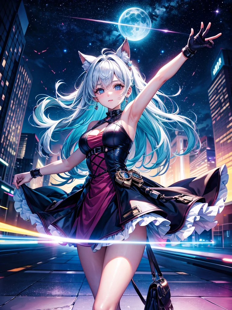 Highest quality,Highest Resolution,Beautiful girl from the future,Night City,