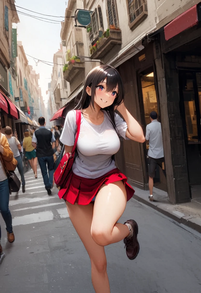 spread leg legs、sit、Looking away、Chat with friends、In town、bustling street、cap、Panties、Shoulder bag、mini skirt、Private Server、Big Breasts、Dynamic Angle、Useless、smile、Both eyes open、Voyeur style
