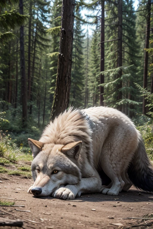 Wolf softening its natural habitat