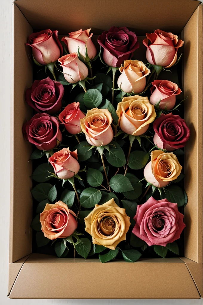 Box full of roses