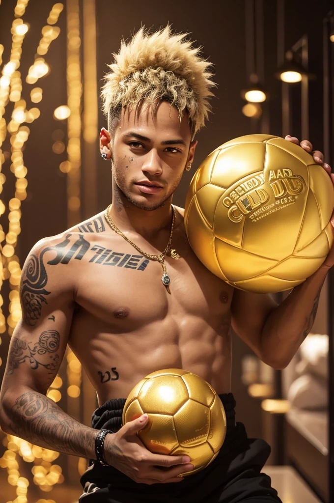 Neymar with the golden ball
