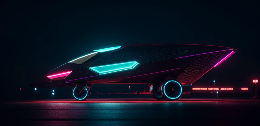 a futuristic spaceship, detailed machinery and technology, side view, photorealistic, cinematic lighting, glowing neon lights, metallic textures, intricate mechanical design, advanced propulsion system, digital art, concept art style, vibrant colors, dynamic composition, dramatic atmosphere, high quality, 8k
