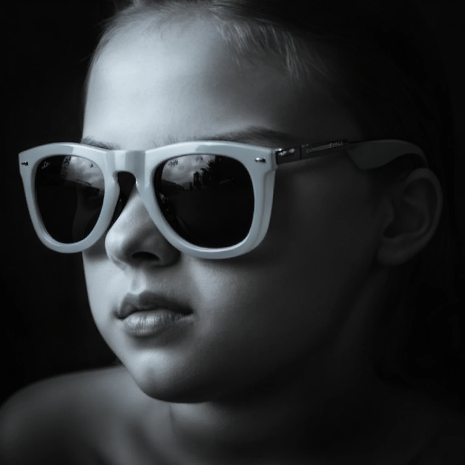 there is a young  wearing sunglasses and a black and white photo, with sunglasses, wearing cool sunglasses, dark shades, shades, wearing shades, dark glasses, wearing sunglasses, with sunglass, in sun glasses, sun glasses, sunglasses, cold shades, portrait photoreal, sigma 85/1.2 portrait, white glasses, fotografia blanco y negro