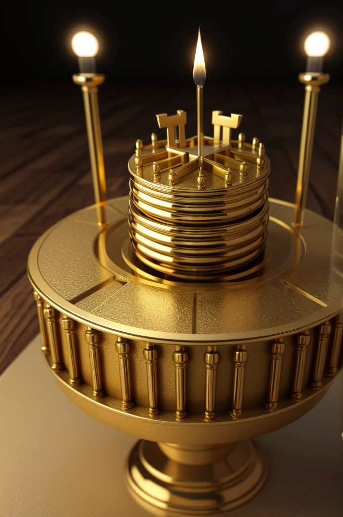 Create the Menorah in 3d and 4k resolution 
