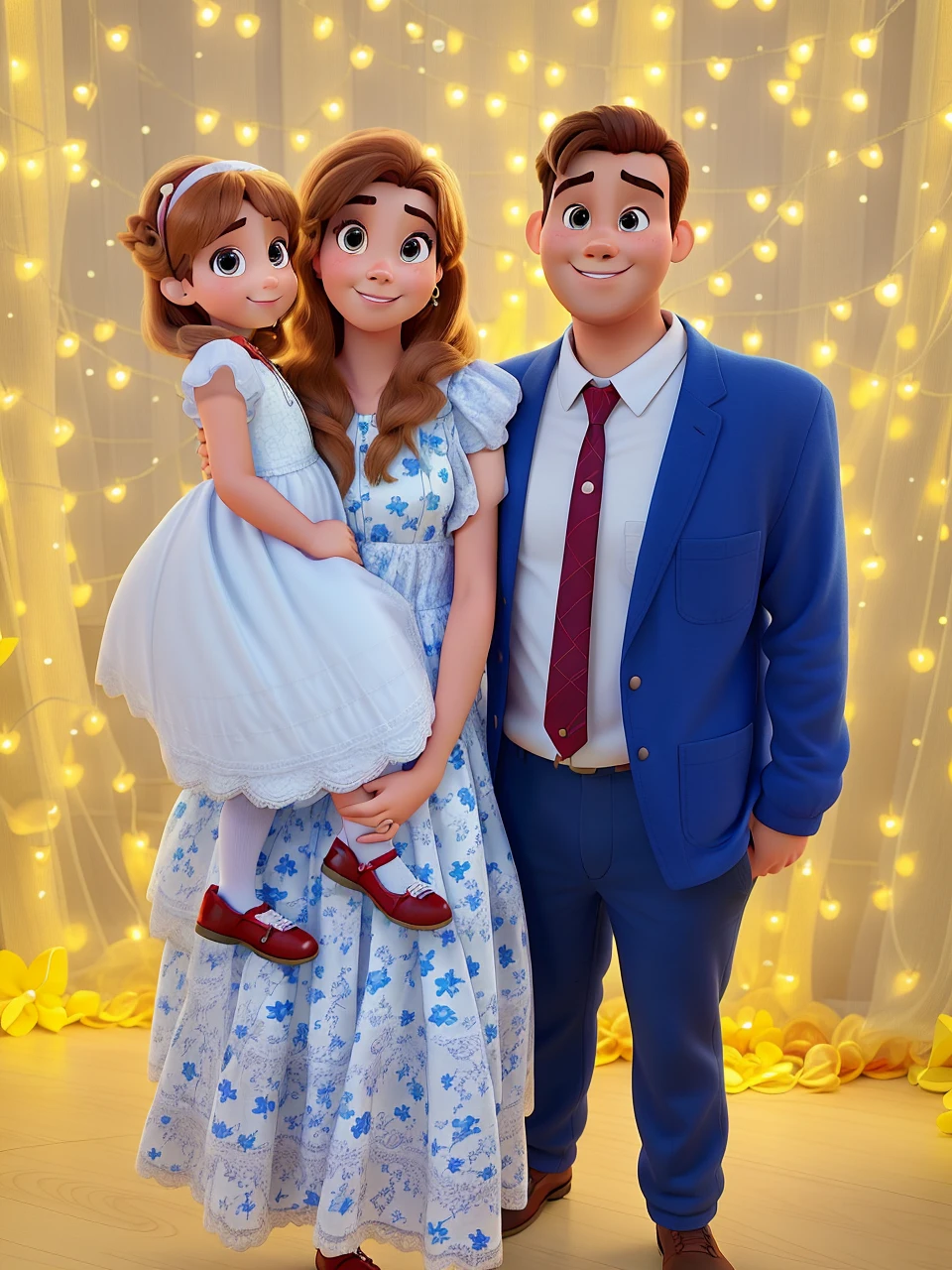 Familia estilo disney pixar, alta qalidade