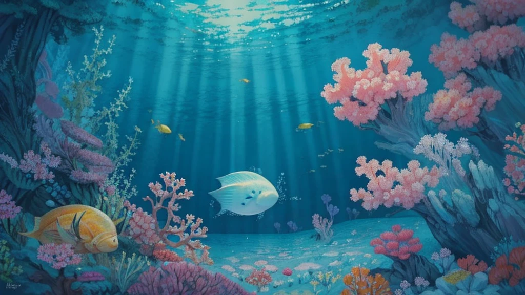 under the sea a beauty of marine fauna and flora in which only what is below the sea is shown