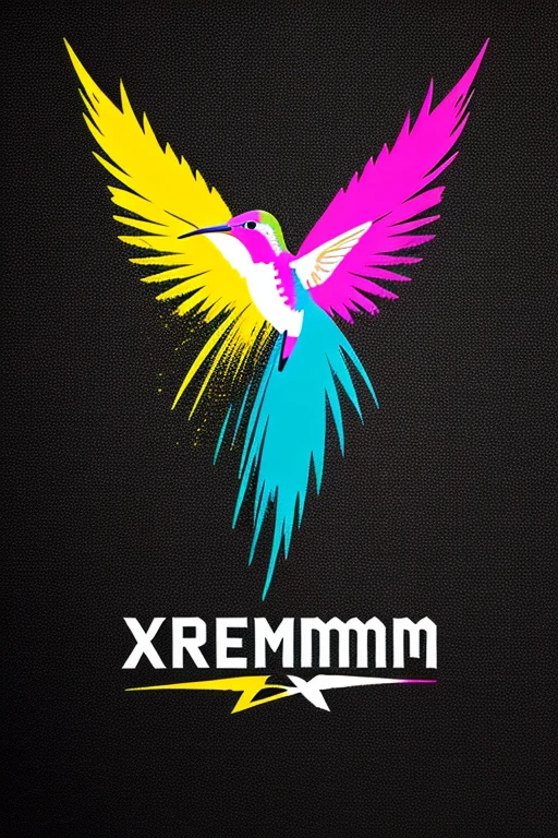 (Stylish logo that has the words Xtrem Edition in bold colors, that has a hummingbird and a feather