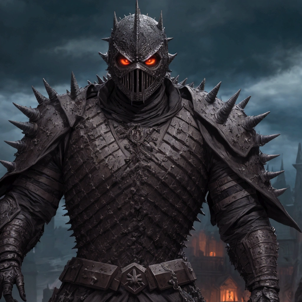 (extremely detailed 8k wallpaper), a medium shot photo of scary Grim dressed as a brown masked mud supervillain in an armour made of brown glowing stones from marvel, theme, intricate, high detail, dramatic, old scary building with ice spikes in the background