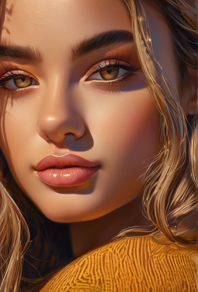 beautiful detailed girl,1girl,beautiful detailed eyes,beautiful detailed lips,extremely detailed eyes and face,long eyelashes,beautiful detailed skin,beautiful detailed hair,soft warm lighting,golden hour lighting,golden hour,warm colors,vibrant colors,cinematic lighting,highly detailed,hyper realistic,oil painting,masterpiece,photorealistic,intricate details,award winning,ultra-detailed,4k,8k,highres,best quality