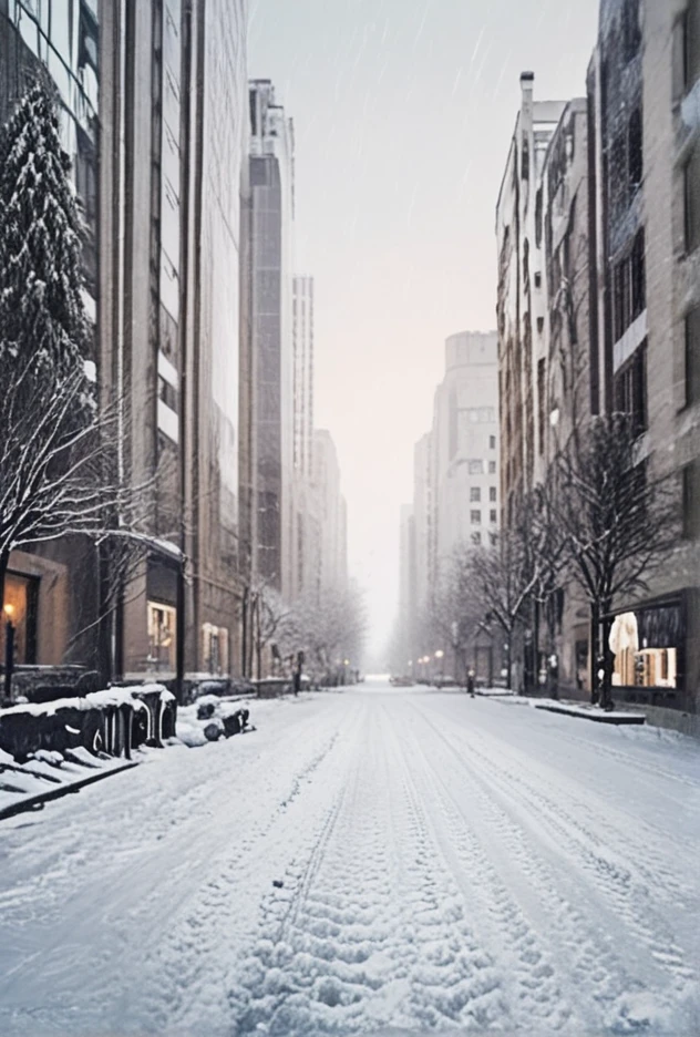 Give a winter background in the city