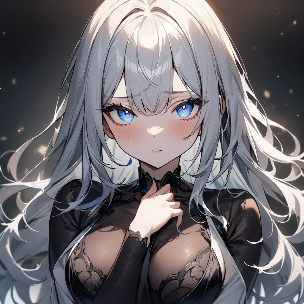 1girl,masterpiece,best quality,very aesthetic, absurdres,pale hair,pale eyes,light blue eyes,Detailed eyes