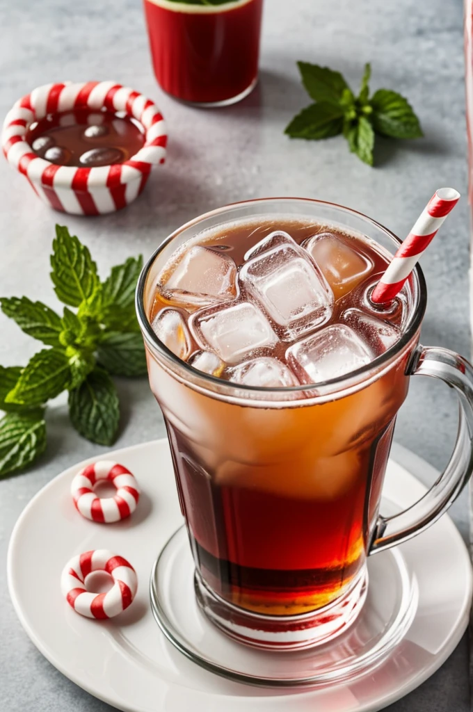 Create an image of a peppermint drink 