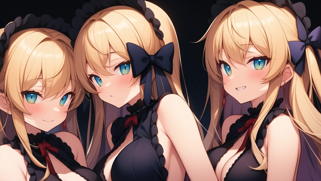 Twins in black erotic clothing