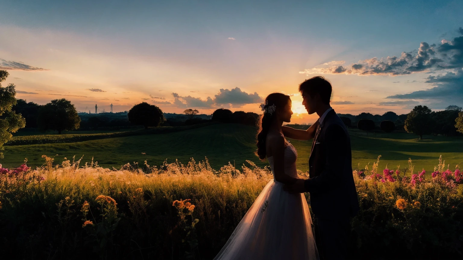 Magic Hour Sky　Couple　beautiful　silhouette　romantic　Nice views　