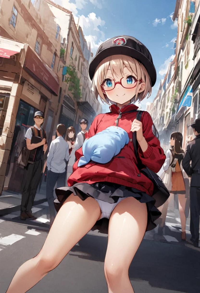 spread leg legs、sit、Looking away、Chat with friends、In town、bustling street、Glasses、cap、Panties、Shoulder bag、mini skirt、Private Server、Girl、Girl、Short、Younger、、flat chest、Dynamic Angle、Useless、smile、Both eyes open、Voyeur style
