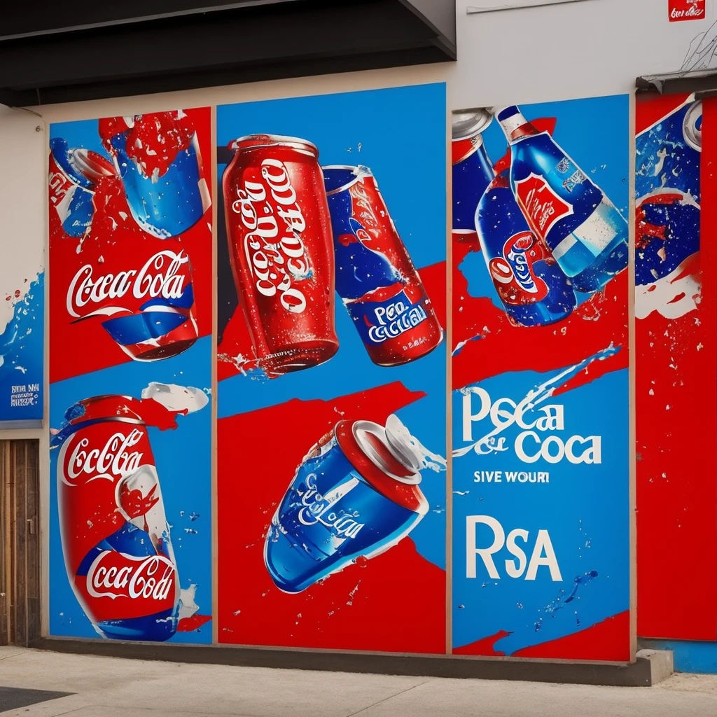 Epic fight between Coca Cola posters and Pepsi